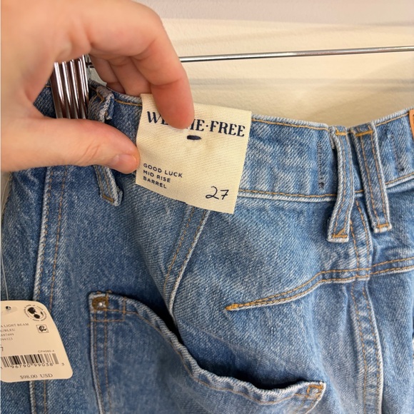 We The Free Good Luck Barrel Jeans Size 27 NWT - Ultra Light Beam - Picture 9 of 13